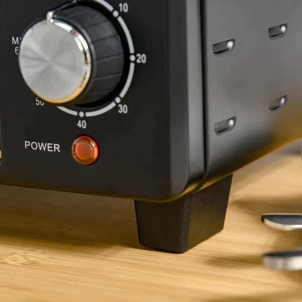 Rootz miniovn - 1 trådramme og 1 bageplade - 3 madlavningstilstande - ovn med justerbar temperatur - metal med grill rustfrit stål - sort/sølv - 46 x