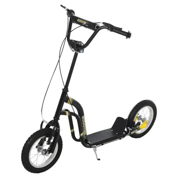 Rootz Scooter - Børnescooter - City Scooter - Kickboard Med Pneumatiske Dæk - Aluminium - Sort - 120 x 58 x 85-95 cm