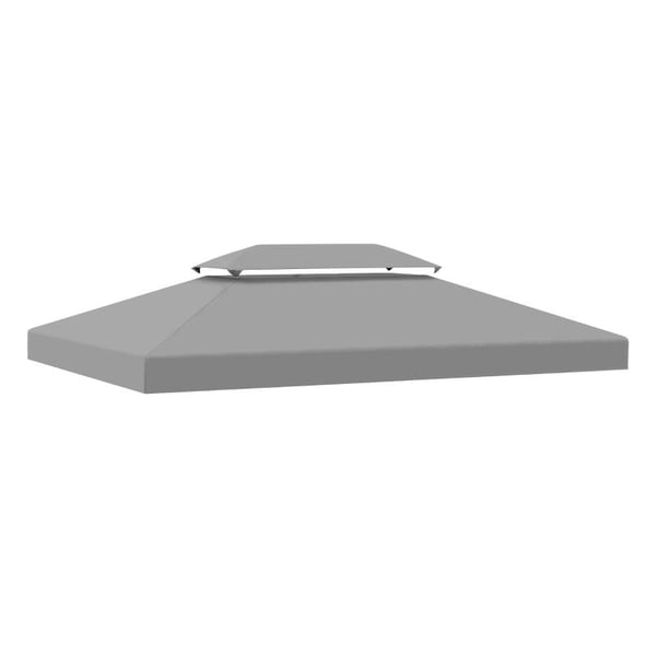 Rootz udskiftning overdækning - Gazebo baldakin - Udskiftning afdækning - 2-lags toptag - UV-overdækning - Solmarkise Shelters - Lysegrå - 3 x 4 m