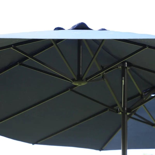 Rootz Parasol - Dobbelt Parasol - Haveparasol - Markedsparasol - Terrasseparasol med håndsving - Blå - 460 x 270 x 240 cm