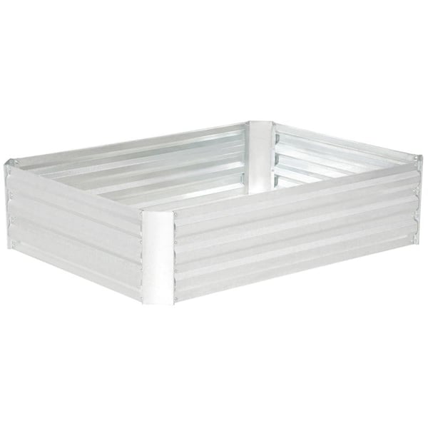 Rootz Haveseng - Galvaniseret stål - Højbed - Plantekasse - Urtepotte - Sølv - 120 x 90 x 30 cm