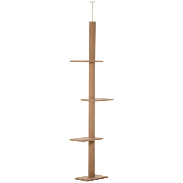 Rootz Kradsestolpe - Kattetræ - Kattelegetræ - Klatretræ - Højdejusterbar - Lysebrun - 43 x 27 x 228-260 cm