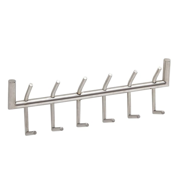 Rootz væg knagerække metal sølv 60x19x10 cm design hall knagerække stål - Vægpanel krogestang - Garderobevæg - Knagerække gang