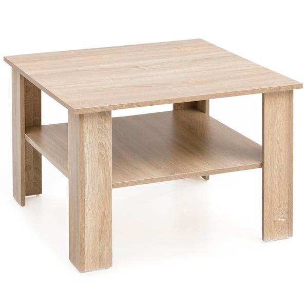 Rootz sohvapöytä Sonoma tammi 60x42x60 cm Design puinen pöytä hyllyllä - Sohvapöytä Sohvapöytä - Sohvapöytä Loungepöytä - Sohvapöytä Stubentisch säily