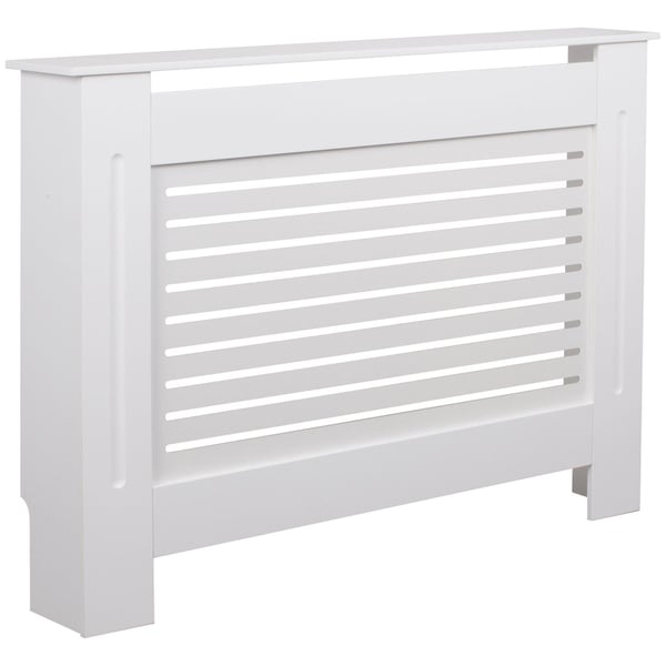 Rootz Design Kølerafdækning Hvid Matlakeret 112x82x19 cm - Varmepanel Lille Varmeafdækning - Kølerafdækning trælameller - Beskyttelse af varmeradiator