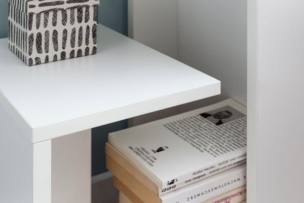 Rootz sidebord 35x29,5x60 cm træ Hvid Design Cantilever sofa - Sofabord lille moderne - Lille sofabord firkantet - Sofabord højt - Smalt bord stue
