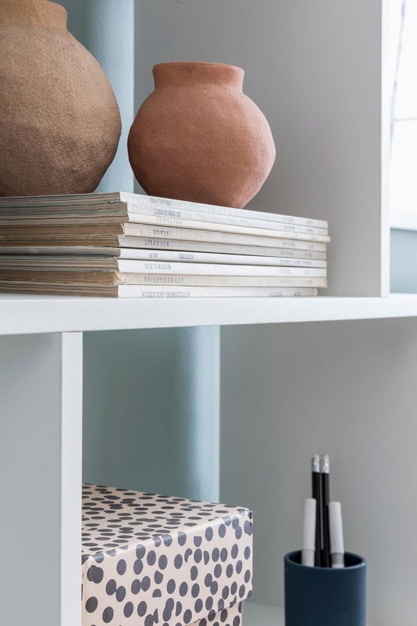 Rootz reol 70 x 23,5 x 190,5 cm hvid - Standhylde 6 rum - Lille design kommode - Moderne arkivhylde Spånplade Fritstående - Opbevaringshylde Åben