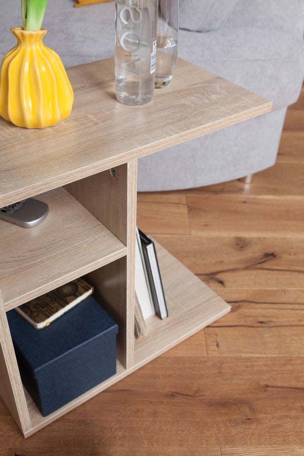 Rootz sidebord 50x50x30 cm træ Sonoma Design sidebordssofa - Sofabord lille moderne - Lille sofabord firkantet - Sofabord højt - Smalt bord stue