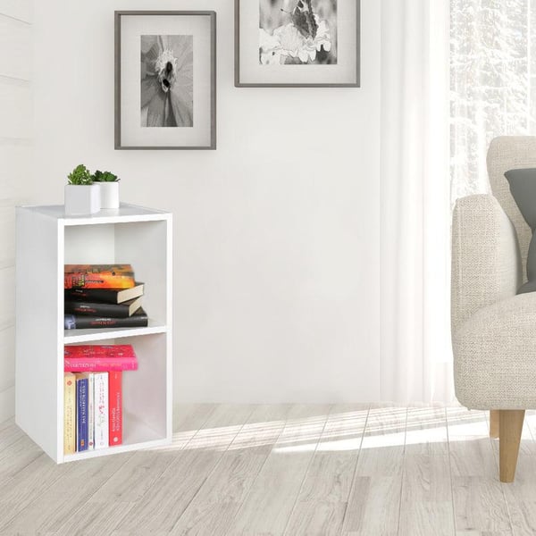 Rootz stativ hylde træ 30x60x30 cm moderne hvid hylde lille - Hvid Væghylde Opbevaringshylde Smal - Lille reol 2 hylder - Smal design træhylde nichehy