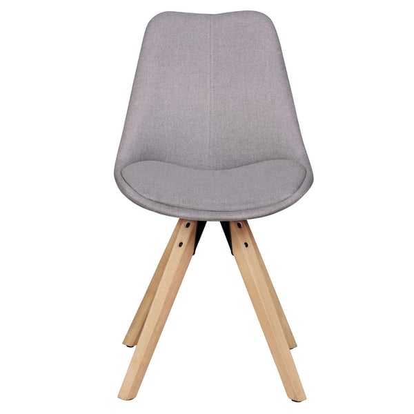Rootz Sæt med 2 Retro Spisestuestol Lysegrå polstret stol stofbetræk ryglæn Design Køkkenstol