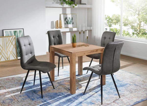 Rootz spisebord massivt træ akacie 80 cm spisebord træbord design køkkenbord landlig mørk brun