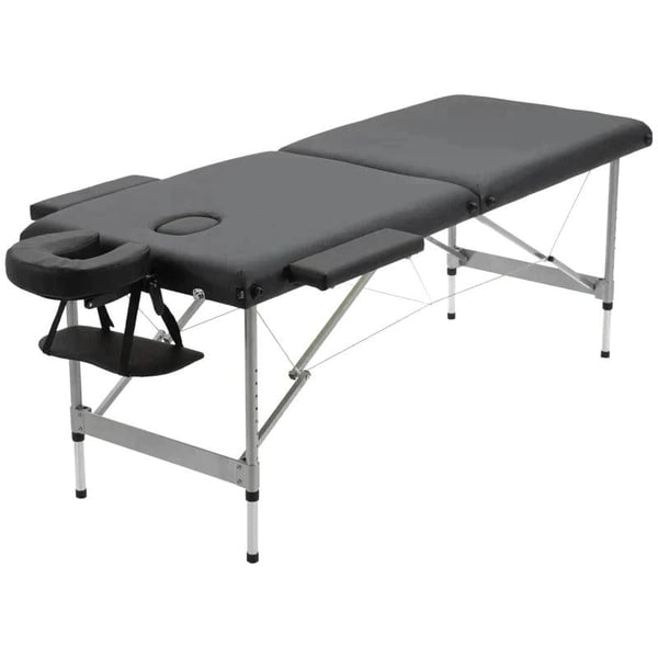 Rootz Massagebriks - Sammenklappeligt Massagebriks - Mobilt Massagebriks - Inklusiv ansigtsåbning - Armlæn - Håndstøtter - Sort - 186 cm x 71 cm x 83