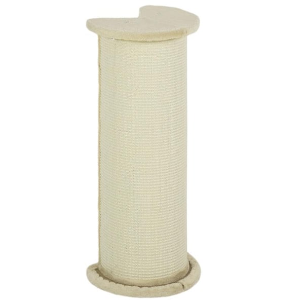 Rootz Scratching Barrel - Corner Scratcher - Hjørnedesign - Pladsbesparende - Cremehvid - 35cm x 35cm x 85cm