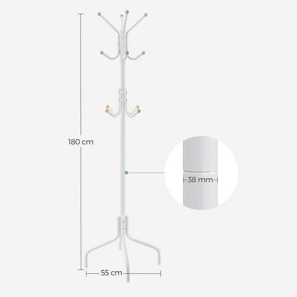 Rootz knagerække - metal knagerække - metal knagerække - knagerække med kroge - moderne hat og knagerække - Minimalistisk knagerække - Hvid - 55 x 55