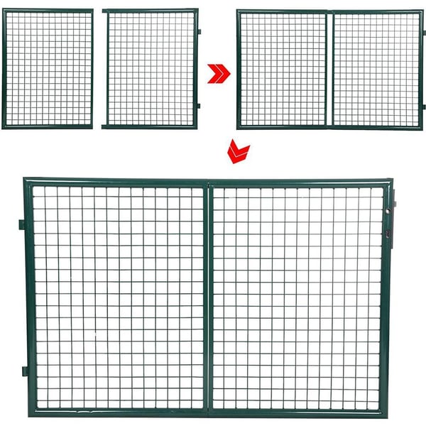 Rootz Haveport - Dobbelt Haveport - Dør Haveport - Metal Haveport - Styles Haveport - Haveindgangsport - Custom Garden Gate - Haveport med Lås - Grøn