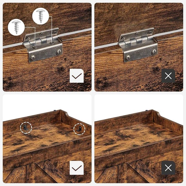 Rootz Skobænk - Opbevaringsbænk - Bænk med opbevaringsplads - Skoopbevaringsbænk - Træskobænk - Spånplade - Vintage Brun - 100 x 40 x 46 cm