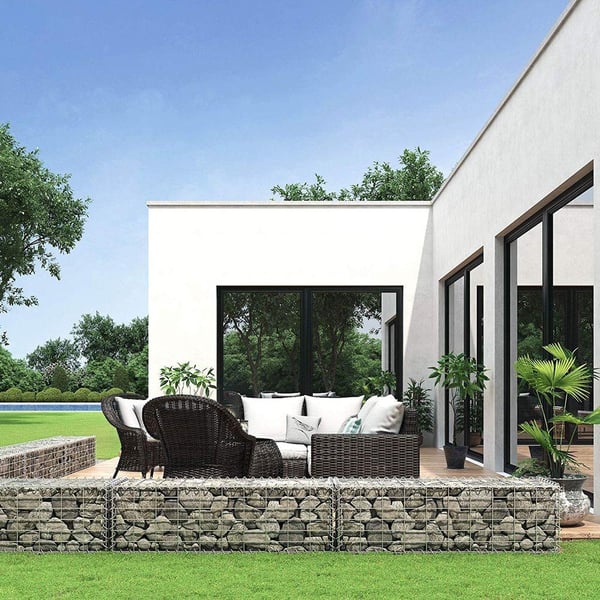 Rootz Gabion - Gabion Wall - Gabion Basket - Gabion Fence - Gabion Stone - Gabion Bench - Gabion Mesh - Gabion Wall Pris - Grå/sølv - 100 x 30 x 30 cm