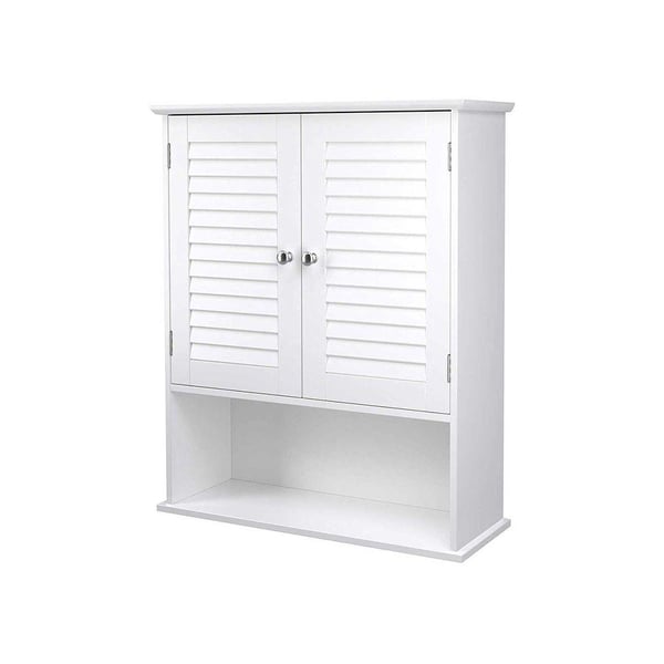 Rootz vægskab - Køkken vægskab - Badeværelses vægskab - Vægmonteret skab - Opbevaringsvægskab - Overskab med låger - Hvid - 60 x 20 x 70 cm