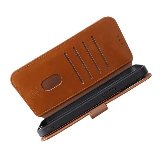 iPhone 15 Pro Max Plånboksfodral Magnet Rvelon - Brun