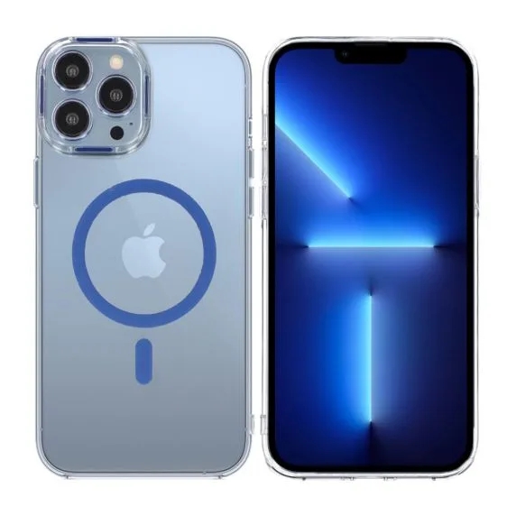 iPhone 15 Pro Max Stöttålig Mobilskal med Magsafe - Blå