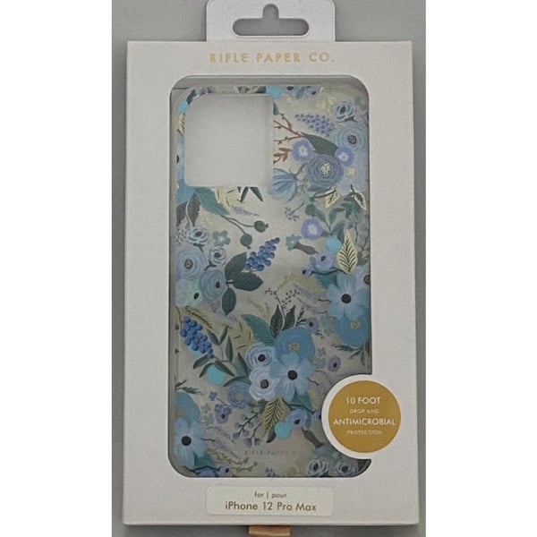 Rifle Paper Co - Case iPhone 12 Pro Max 10 ft Drop Protection- Garden Party Blue