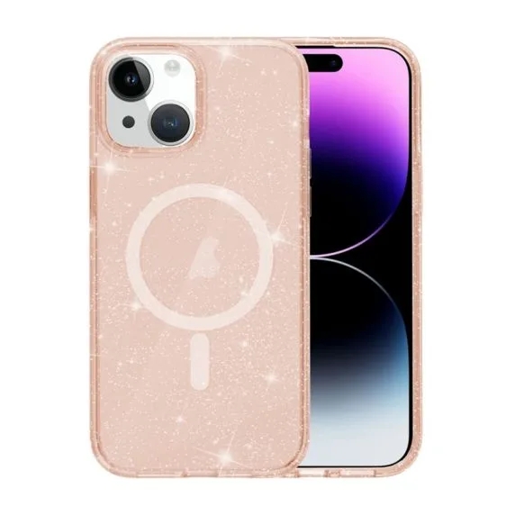 iPhone 15 Plus /14 Plus Mobilskal Glitter Magsafe - Guld