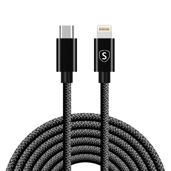 SiGN USB-C till Lightning Kabel 20W, 3m - Svart