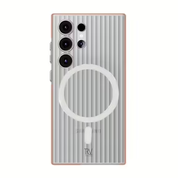 Samsung Galaxy S24 Ultra Mobilskal Korrugerad med Magnet Rvelon - Orange