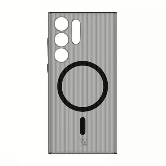 Samsung Galaxy S24 Ultra Mobilskal Korrugerad med Magnet Rvelon - Grå