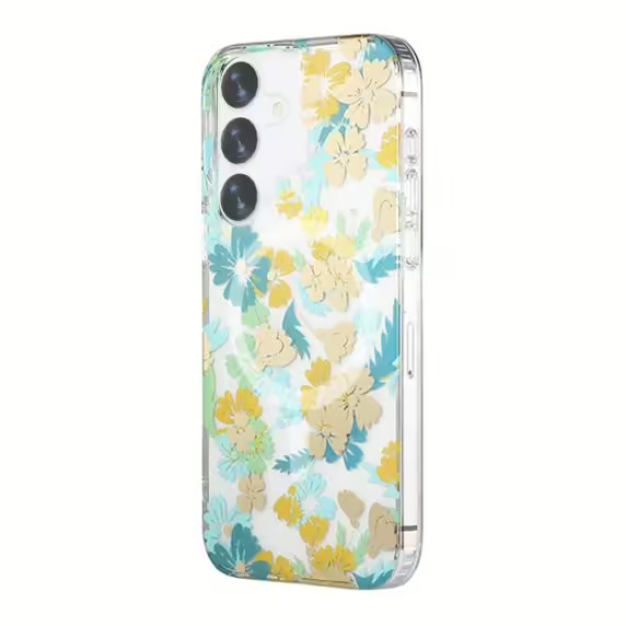 Samsung Galaxy S24 Plus Mobilskal Magnet - Blommor Turkos