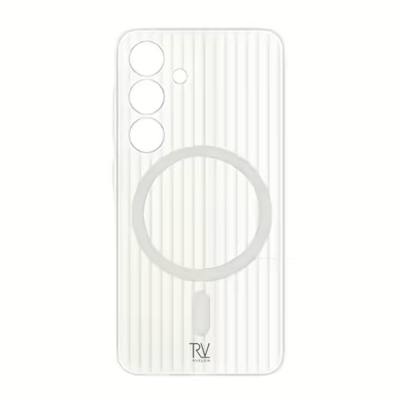 Samsung Galaxy S24 Mobilskal Korrugerad med Magnet Rvelon - Vit