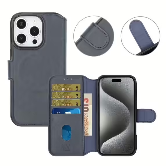 iPhone 16 Pro Max Plånboksfodral Rvelon - Blå