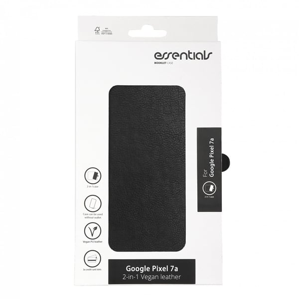 Google Pixel 7a PU wallet, detachable, 3 cards,blk