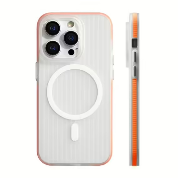 iPhone 15 Pro Max Mobilskal Korrugerad Anti-Halk - Orange