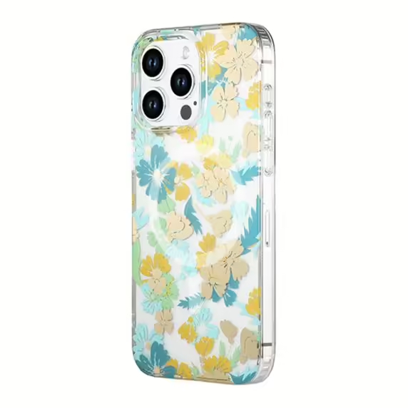 iPhone 15 Pro Max Mobilskal MagSafe - Blommor Turkos