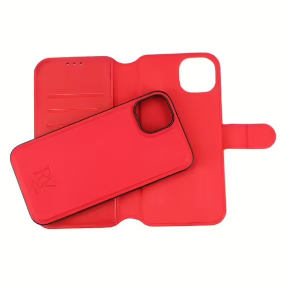 iPhone 15 Plus Plånboksfodral Magnet Rvelon - Röd