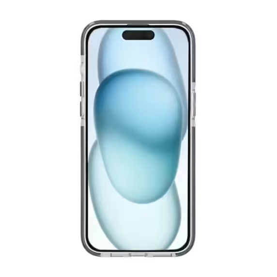 Transparent dubbelsidigt IMD magnetfodral för iPhone 15 Pro svart