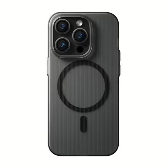 iPhone 15 Pro Mobilskal Korrugerad med Magsafe Rvelon - Svart