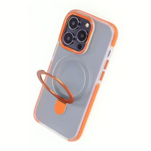 iPhone 15 Pro Mobilskal med Magsafe och Stativ - Orange