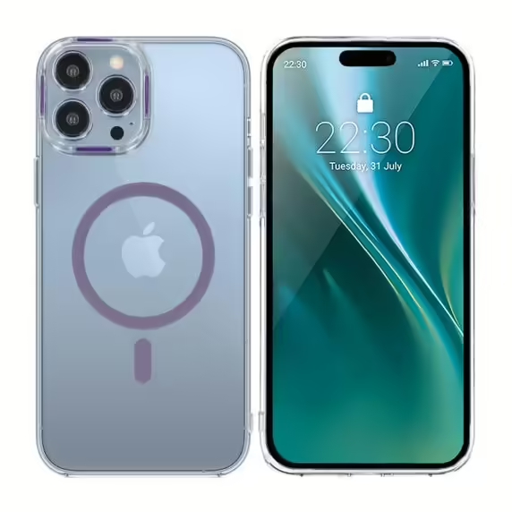 iPhone 15 Pro Stöttålig Mobilskal med Magsafe - Lila