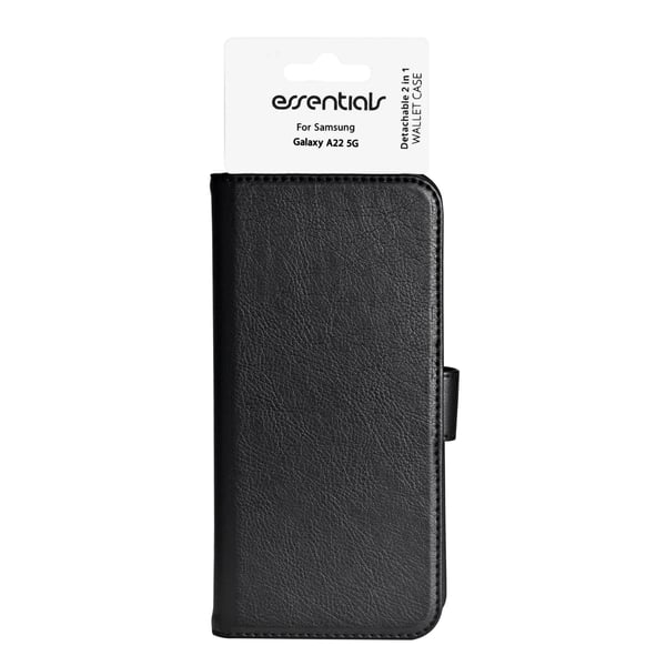 Samsung A22 5G PU wallet, detach., 3 cards, black