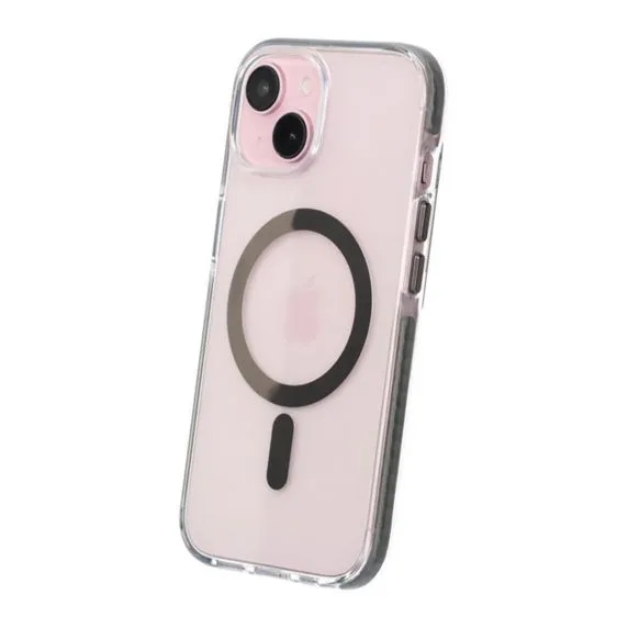 iPhone 15 Mobilskal Magnet Dubbelskydd - Grå