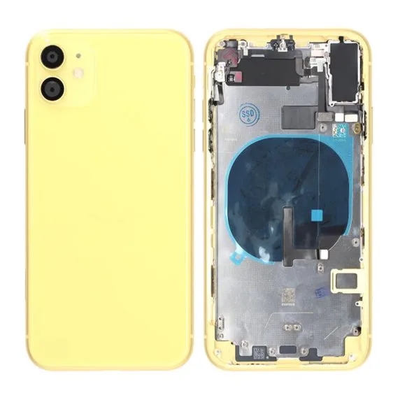 iPhone 11 Baksida med Komplett Ram Premium - Gul