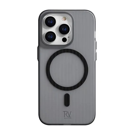 iPhone 14 Pro Max Mobilskal Korrugerad med Magsafe Rvelon - Grå