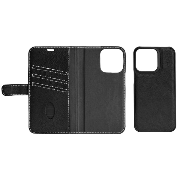 iPhone XR/11 leather wallet, detachable, Black