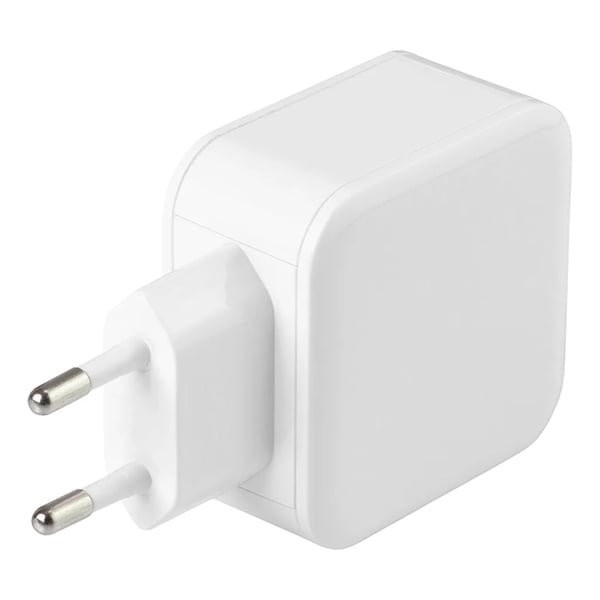Deltaco Laddare 24W 2xUSB-A Vit