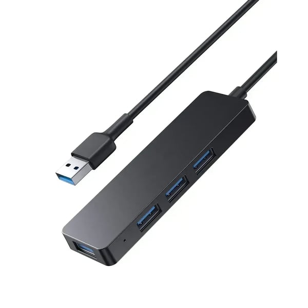 SiGN USB-A Hubb, 4xUSB-A 3.0 - Svart SiGN USB-A Hubb, 4xUSB-A 3.0 - Svart