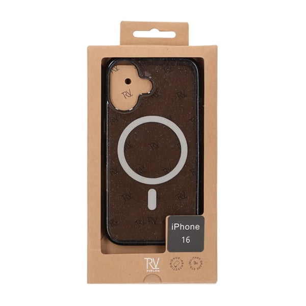 iPhone 16 Rvelon Mobilskal TPU med MagSafe - Glitter Svart