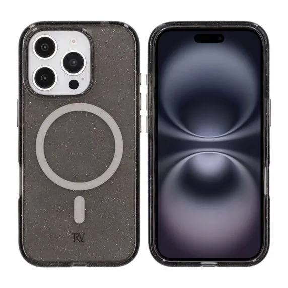 iPhone 16 Pro Rvelon Mobilskal TPU med MagSafe - Glitter Svart