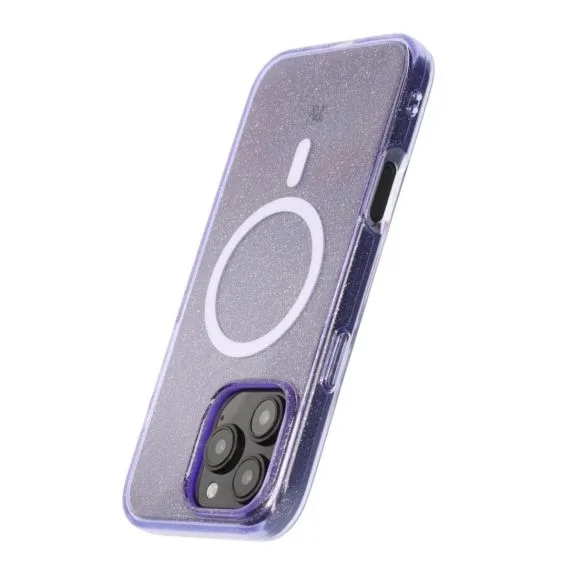 iPhone 16 Pro Max Rvelon Mobilskal TPU med MagSafe - Glitter Lila